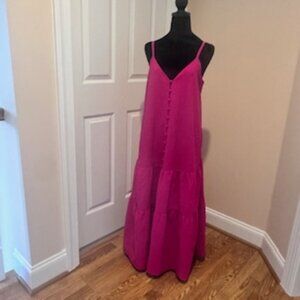 Ted Baker Maxi Dress In Fuchsia Size Small